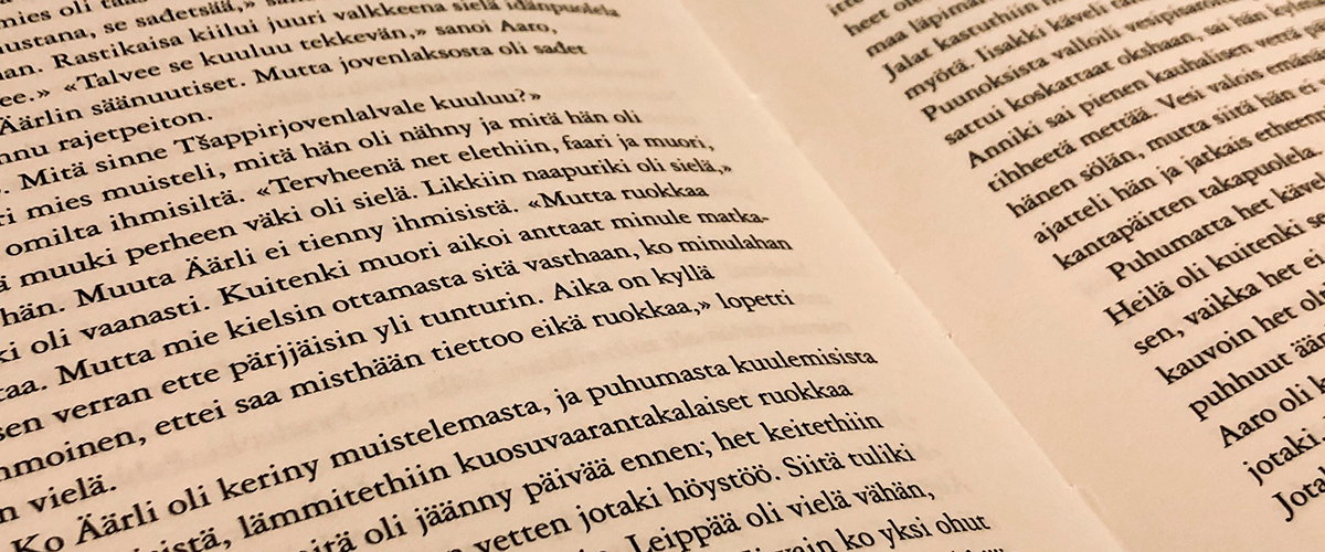 Tekst på kvensk (fra Alf Nilsen-Børsskog: Kuosuvaaran takana)