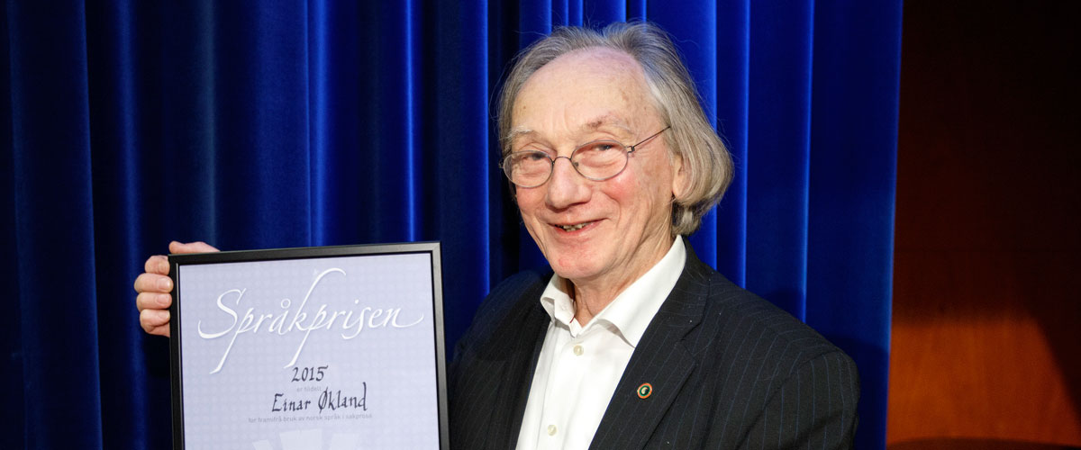 Einar Økland får Språkprisen 2015